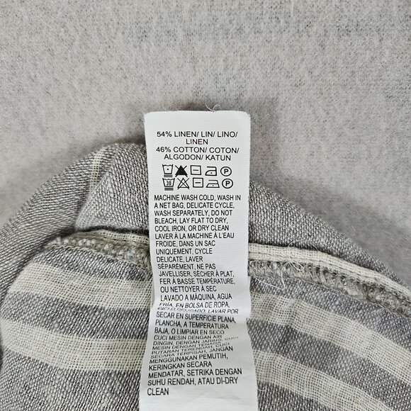 Lucky Brand Shirt Womens XL Striped Classic Long Sleeve Button Up Casual Linen - Picture 8 of 9